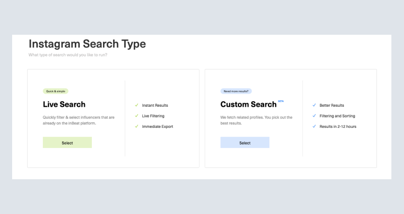 Finding influencers using inbeat