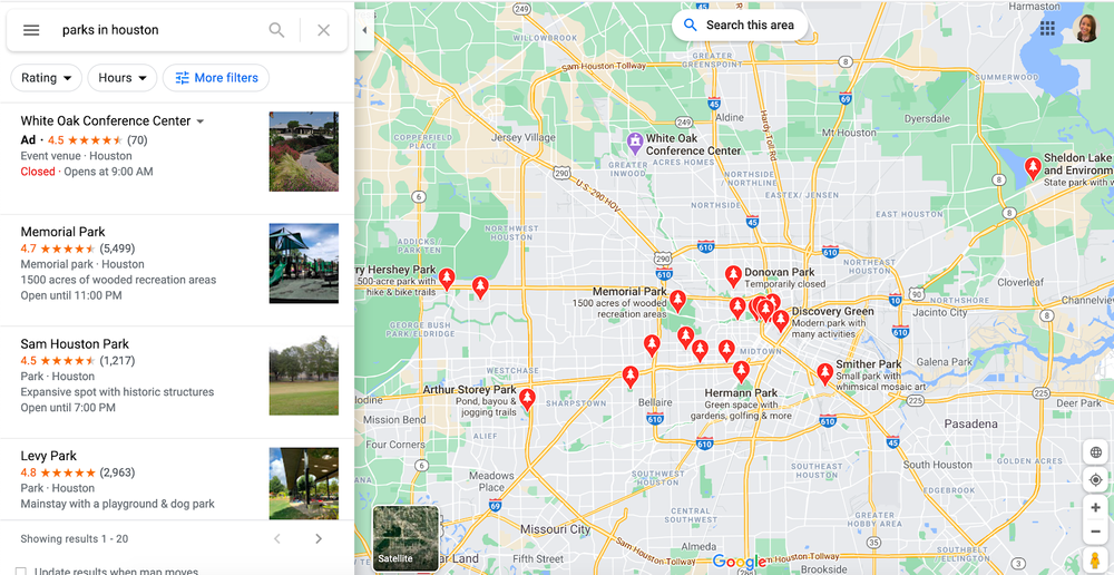 influencers search by Google Maps